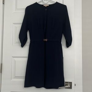 Navy quarter sleeve navy belted dress small